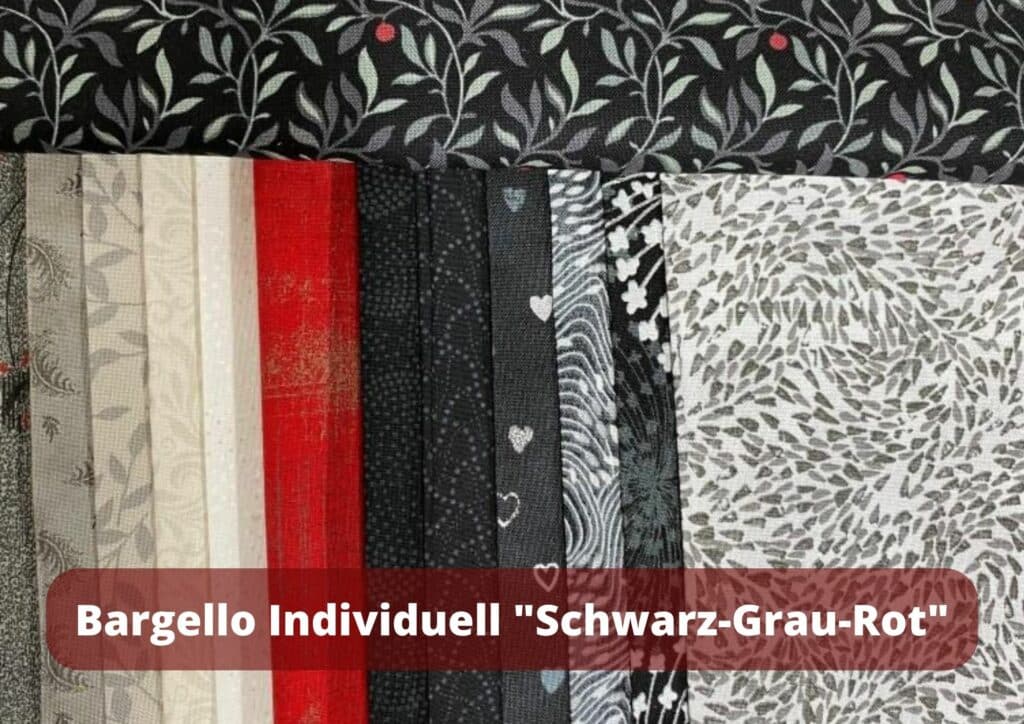 Bargello Schwarz Grau Rot