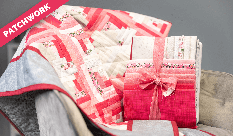 Patchwork log cabin kompr