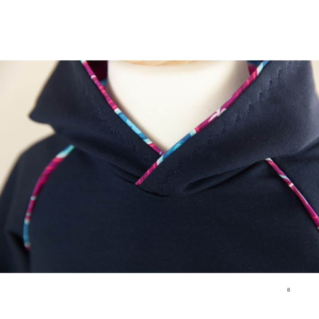 Detail Paspe Kapuze Hoodie Overlockkurs