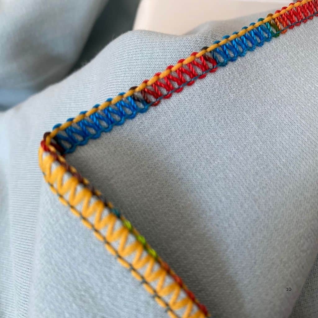 nähen mit Dekorgarn Overlock