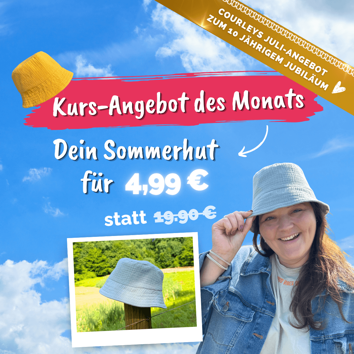 Juli Angebot Sommerhut Mobile Banner kompr