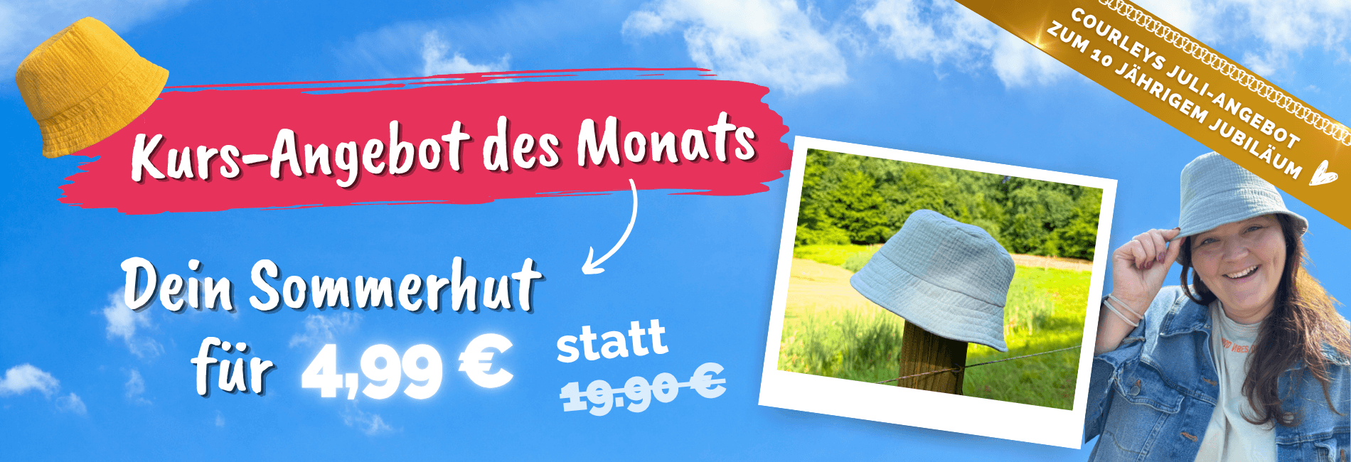 Juli Angebot Sommerhut desktop banner kompr